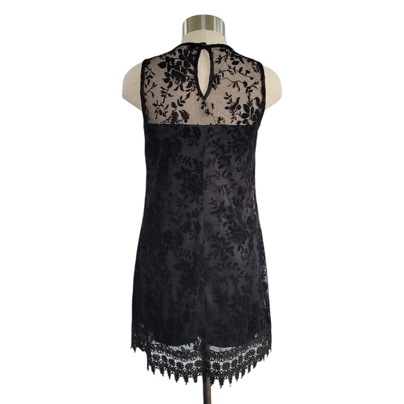 Speechless Black Faux Suede Lace Embroidered Shift Dress- size XS - Picture 6 of 11